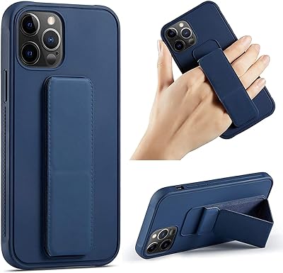 Mobile shell for iPhone 14 pro with foldable magnetic rear support with strap and handle, magnetic car support for iPhone 14 pro (dark blue).. Your complete shopping solution, DIAYTAR NIGERIA offers extensive choice with competitive prices and delivery.