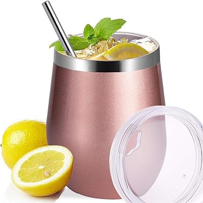 Isolated wine cup with lid, insulated wine cup in stainless steel with double -walled double wall of 12 oz, durable isolated coffee cup, suitable for drinks, cocktails and office.. DIAYTAR NIGERIA: Empowering Nigerians with access to affordable products delivered within 8 days.