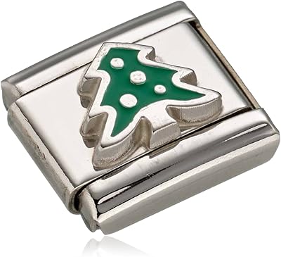 Pendant component Christmas tree in stainless steel, 330204/08, enamel.. Unlock endless possibilities with DIAYTAR NIGERIA's affordable marketplace and reliable delivery service.