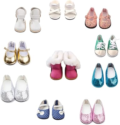 10 pairs of shoes for 18 -inch American doll accessories.. Experience shopping satisfaction with DIAYTAR NIGERIA's vast selection and budget-friendly delivery options.