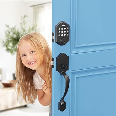 Notype Electronic Electronic Porte Lock Without Key with Handle, front door lock set with keyboard, automatic locking, key locking, 50 user codes, easy to install (traditional, matt black).. Your everyday shopping destination, DIAYTAR NIGERIA offers unbeatable value with quick delivery times.