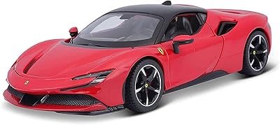 Ferrari SF90 Red Stradale With Black Roof 1/24 Pressure -molded car by B Proggo 26028.. DIAYTAR NIGERIA: Where every purchase is affordable and delivery is always within a week.