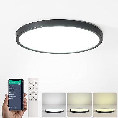 LED ceiling light with variable intensity, 28 watts, 3220 lumens, 30 x 2 cm, wireless remote control via the Smart Lights application for the home, modern ultra fine warm white 3 colors in a smart ceiling, LED ceiling light.. The future of online shopping in Nigeria is here — welcome to DIAYTAR.