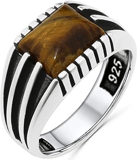 An elegant Sterling 925 silver ring with a special design for men in natural tiger eye eye.. Discover the perfect shopping balance at DIAYTAR NIGERIA with competitive prices and prompt delivery.