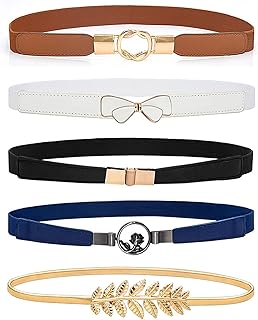 5pcs Skinny leather belt for women vintage design stretch stretch belts.. DIAYTAR NIGERIA brings the marketplace to your home with budget-friendly prices and nationwide delivery.