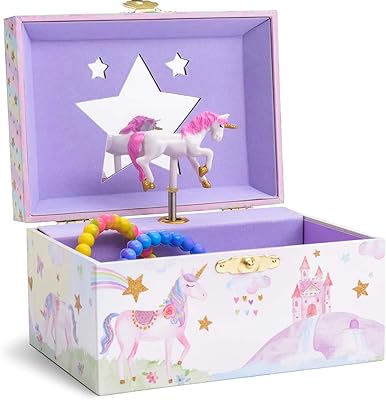 Musical jewelry storage box for girls Jewel Keeper with rotary unicorn, sparkling and stars, melodie Sweet Dreamer.. DIAYTAR NIGERIA makes online shopping accessible to all with budget-friendly prices and reliable delivery.