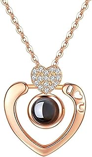 Romantic necklace I love you in 100 languages ​​adapted for a wedding anniversary in pink gold.. DIAYTAR NIGERIA transforms dreams into deliveries with our affordable prices and 5-8 day shipping.