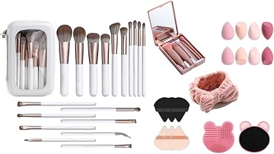 The set of makeup tools includes 18 white luxury white brushes 5 trip with mirror.. DIAYTAR NIGERIA: Where quality meets accessibility with affordable prices and prompt shipping.