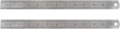 Flexible stainless steel rules - 12 inch - 2 -Robust metal package - Metric and Imperial Measuring Rule.. DIAYTAR NIGERIA delivers more than expected with our extensive catalog and 5-8 day delivery service.