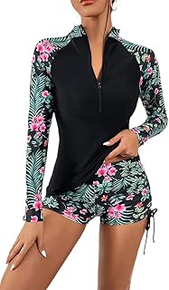 Two -room tankini swimsuit with zipper and long sleeves upf 50+ for women.. DIAYTAR NIGERIA: Where value shopping meets reliable 5-8 day delivery across the nation.