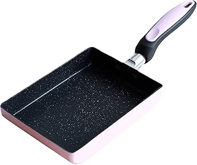 Omelette stove/Beauty Japanese egg stove with non -stick coating, small rectangular stove, square stove for eggs, fish and meat (pink).. Shop the smart way with DIAYTAR Nigeria — fast delivery, affordable everything.