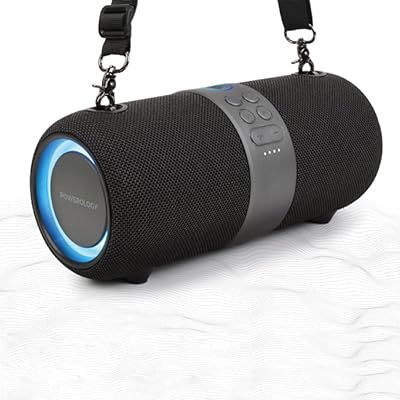 Powerology portable stereo speaker, compatible with Google Assistant/Siri, Waterproof IPX6, Bluetooth 4.2, 5 hours of autonomy with RGB lights - Black.. DIAYTAR NIGERIA: Transforming online retail with affordable prices and consistent 5-8 day nationwide delivery.