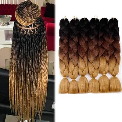 6 pieces of braided hair extensions with shaded brown crochet, 100 g, 24 -inch giant braids (dark with dark brown brown #C14).. DIAYTAR NIGERIA: Where affordability and variety meet with convenient delivery within 8 days.
