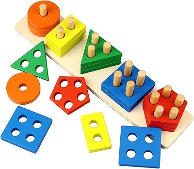 Stacker of geometric shapes for boys and girls from 1 to 3 years old, sorting and wooden stacking toys for toddlers and preschool children, early educational toys, montessori toys, sorter of forms of color recognition stack.. DIAYTAR Nigeria offers the perfect blend of affordability and efficiency. Shop now and get your products delivered between 5 and 8 days nationwide.