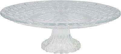 Glass cake support for the storage of cakes with high base to present round desserts, fruit and desserts for domestic use (K1973-2) (28.5 × 10 cm).. DIAYTAR NIGERIA: Your gateway to affordable products delivered reliably across Nigeria.
