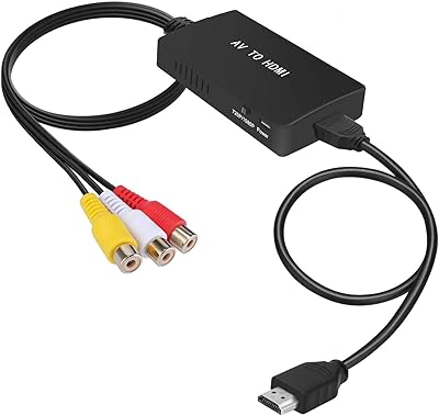 Tingshi RCA converter to HDMI, composite converter to HDMI supporting 1080p PAL/NTSC compatible with PlayStation One, PS2, PS3, STB, Xbox, VHS, VCR, DVD Blu-ray, Black DVD players, Black.. Shop the smart way with DIAYTAR NIGERIA's extensive selection and budget-friendly nationwide delivery.