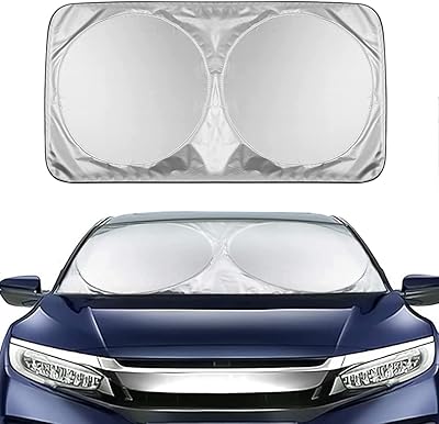 Foldable sun visor for car windshields with storage pouch, car before car window to block UV rays and sun heat protection, protect and refresh the interior of the vehicle for cars, trucks, SUV (150 x 85 cm))))).. Shop for less and receive more with DIAYTAR NIGERIA's expansive e-commerce platform and nationwide delivery.