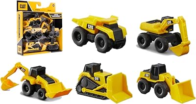 Set of mini Caterpillar Cat construction machines, 5 pieces, yellow.. Experience shopping freedom with DIAYTAR NIGERIA's vast selection and 5-8 day nationwide delivery service.