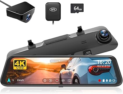 Wolfbox G850 4K mirror dashboard camera: 12 '' mirror camera for car, double front and rear dashboard cameras, nocturnal super vision, parking surveillance, reverse walking, 32 GB TF card and GPS.. DIAYTAR NIGERIA revolutionizes online retail with our vast selection and cost-effective delivery options.