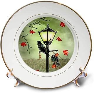 3D Rose Halloween Street Lamp Corbeau-Veuve Noire-Lanternes Jack-Assiette in reduced head porcelain, 8 \ ".. DIAYTAR NIGERIA makes online shopping accessible with our budget-friendly prices and reliable shipping.