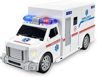 Cykt ambulance toys for children aged 3 to 12, electric toys - with light 4D lights and realistic sounds for boys and girls aged 3 and over, miracle gift (white) (HC034).. DIAYTAR NIGERIA: Connecting Nigerians with their needs through our affordable and diverse marketplace.