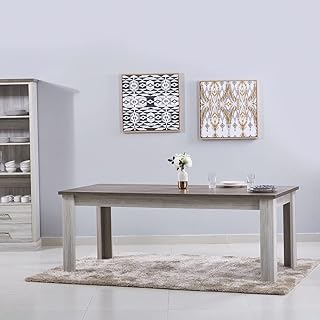 Angelique dining table 8 wooden seats in melamine finish.. DIAYTAR NIGERIA brings affordable products to every doorstep with our reliable 5-8 day shipping.