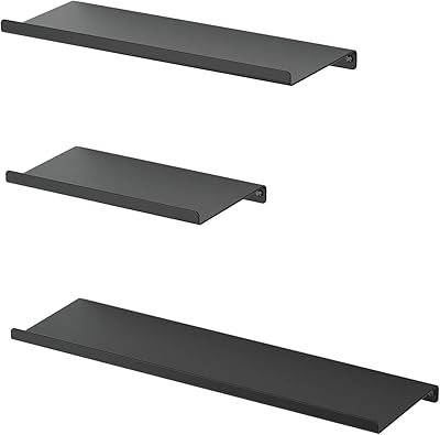 Black floating shelves Sriwata Set of 3 metal wall shelves for bedroom.. DIAYTAR Nigeria: Discover more, spend less, and enjoy delivery within 5–8 days.