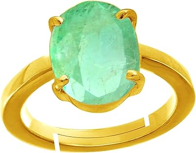 Adjustable ring of natural panna stone gold plated 5.00 carats rashi ratna certified for men and women by lab -certified, gold plated, emerald.. Discover the perfect shopping experience with DIAYTAR NIGERIA's vast selection and prompt delivery service.