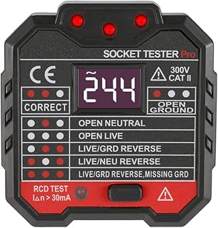 Andoer socket tester, socket tester with digital LCD wire tester - RCD tester, British standard socket.. Everyday deals, every category — only on DIAYTAR Nigeria.