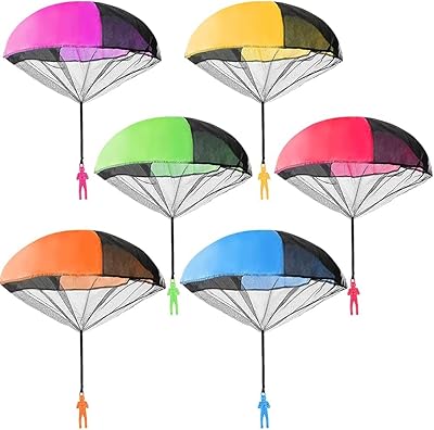 6 pieces zorliji parachute toys outdoors without tangle for men figurines of flying parachutes outdoors throwing in the hand of tangled parachutes soldiers flying toys in the open air gifts for children.. Discover shopping made simple with DIAYTAR NIGERIA's comprehensive platform and nationwide delivery service.