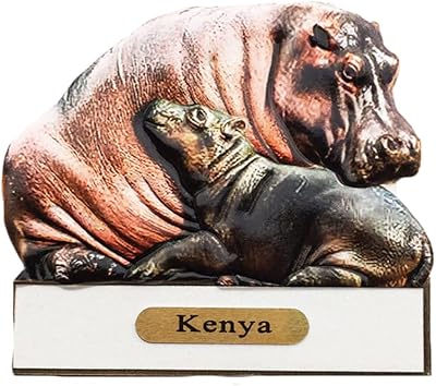 Hippopotamal 3D refrigerator magnet of Kenya Souvenir Gift Decoration made by hand.. One platform, all your needs — DIAYTAR Nigeria delivers quickly.
