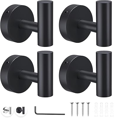 Mixture of 4 robust stainless steel wall hooks for towels.. DIAYTAR NIGERIA: Making online shopping accessible with affordable prices and nationwide delivery service.