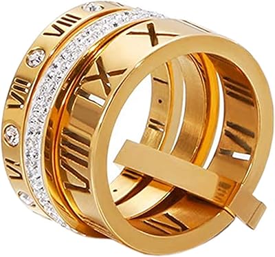 Women's Ring Stainless Steel Way with Roman Zircon stones 3 in 1.. DIAYTAR NIGERIA connects you with thousands of products at competitive prices, delivered within a week.