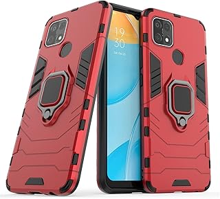 Double layer durable protective shell compatible with Oppo A15, with metal ring and crutch (works with car magnetic support) (red).. Get everything you need without leaving your home. DIAYTAR Nigeria offers a seamless shopping experience and delivers your orders quickly and reliably.