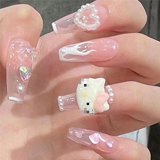 Set of long nails with long pressure for Valentine's Day of the year 2000 with rabbit.. Join thousands of satisfied shoppers on DIAYTAR Nigeria.