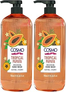 Moisturizing lavage for cosmo handsmo -tropical papaya hands, package of 2, aloe vera + vitamin E, skin care, hand cleaner.. Shop from our extensive catalog at DIAYTAR NIGERIA and enjoy doorstep delivery in just 5-8 days.