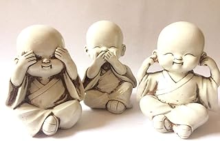 New set of triangular statues of a wise monk, Buddha statue for children, see no harm, do not talk about evil, Zen sculpture, interior decoration.. DIAYTAR NIGERIA: Making online retail accessible to all with affordable nationwide shipping.