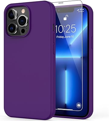 Dinakin shell for iPhone 13 Pro with screen protector, bumper case in flexible liquid silicone gel, fine anti-shock protection shelf for 6.1 inch mobile phone, dark purple purple.. Discover thousands of products on DIAYTAR Nigeria — from fashion and electronics to home goods. We guarantee quick delivery and competitive pricing across the board.
