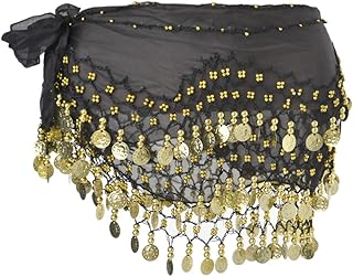 Belly dance skirt, scarf with 158 gold pieces (black).. Shop without compromise at DIAYTAR NIGERIA, where quality, affordability, and quick delivery coexist.