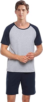 Set of short -sleeved pajamas JAVEST for men, set of soft RAGLAN cotton pajamas to the knees, set of relaxed leisure pajamas, dark blue, XL.. DIAYTAR NIGERIA: Where shopping dreams become reality with affordable prices and prompt shipping.