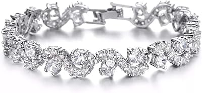 An elegant silver plated female bracelet dotted with a white white -white crystal zircon stone from Shining Diva (10950b), cubic zirconia.. Discover thousands of products on DIAYTAR Nigeria — from fashion and electronics to home goods. We guarantee quick delivery and competitive pricing across the board.