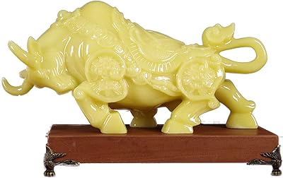 Zhaocai Niu Wall Street Niu Zhaocai Tian Topaze Pierre Ornaments Feng Shui Ornement House Sculpture Entrance Tv Furniture Fenng Shui Crafts, fortune is like a rainbow, s.. Buy better with DIAYTAR Nigeria — the ultimate e-commerce platform in Nigeria.