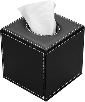 Square handkerchief box in uobami PU leather, black.. Home to endless choices and pocket-friendly prices — DIAYTAR Nigeria.