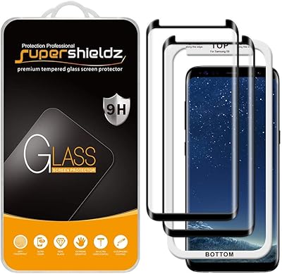 (2) package screen protector in tempered glass for Samsung Galaxy S8 with (easy installation tray) 0.33 mm, anti-scratch, without bubbles (black).. DIAYTAR NIGERIA: Where every search yields affordable results delivered promptly to your door.