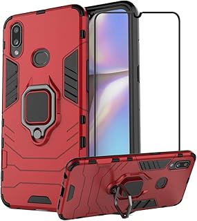 Samsung Galaxy A10s Spring Samsung shell with tempered glass screen protector, shock -resistant hybrid protective shell with crutch - red.. Shop smarter, not harder with DIAYTAR NIGERIA - thousands of products at your fingertips with affordable delivery.
