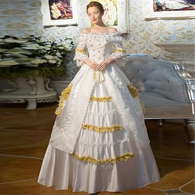 Wzhzj White Wedding Wedding Dress Christmas Costume Medieval Dress Masquerade Renaissance.. Discover endless possibilities with DIAYTAR NIGERIA's extensive product range and affordable shipping.