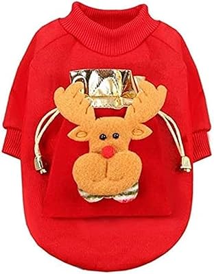 Christmas clothes for dogs, cats, pets, cartoon reindeer, Christmas coat, soft and thick, red velvet, cosplay costume, puppy clothes (size L).. Looking for quality and speed? You’ll find both at DIAYTAR Nigeria.