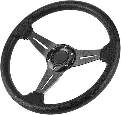 Universal racing steering wheel with deep drift Vikreczek, black, 350 mm/14.. Transform your shopping experience with DIAYTAR NIGERIA's vast product selection delivered at unbeatable prices.
