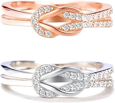 Sisters by Heart KNOT Ring 2pcs, Infinite Heart Promise Rings to my best friend, S925 ring with classic design, non -precious metal, without precious stone.. Affordable choices, delivered fast — that's the DIAYTAR Nigeria promise.
