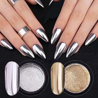 Chromed nail polish shiny gold light silver effect.. Join the movement — fast, affordable shopping only at DIAYTAR Nigeria.